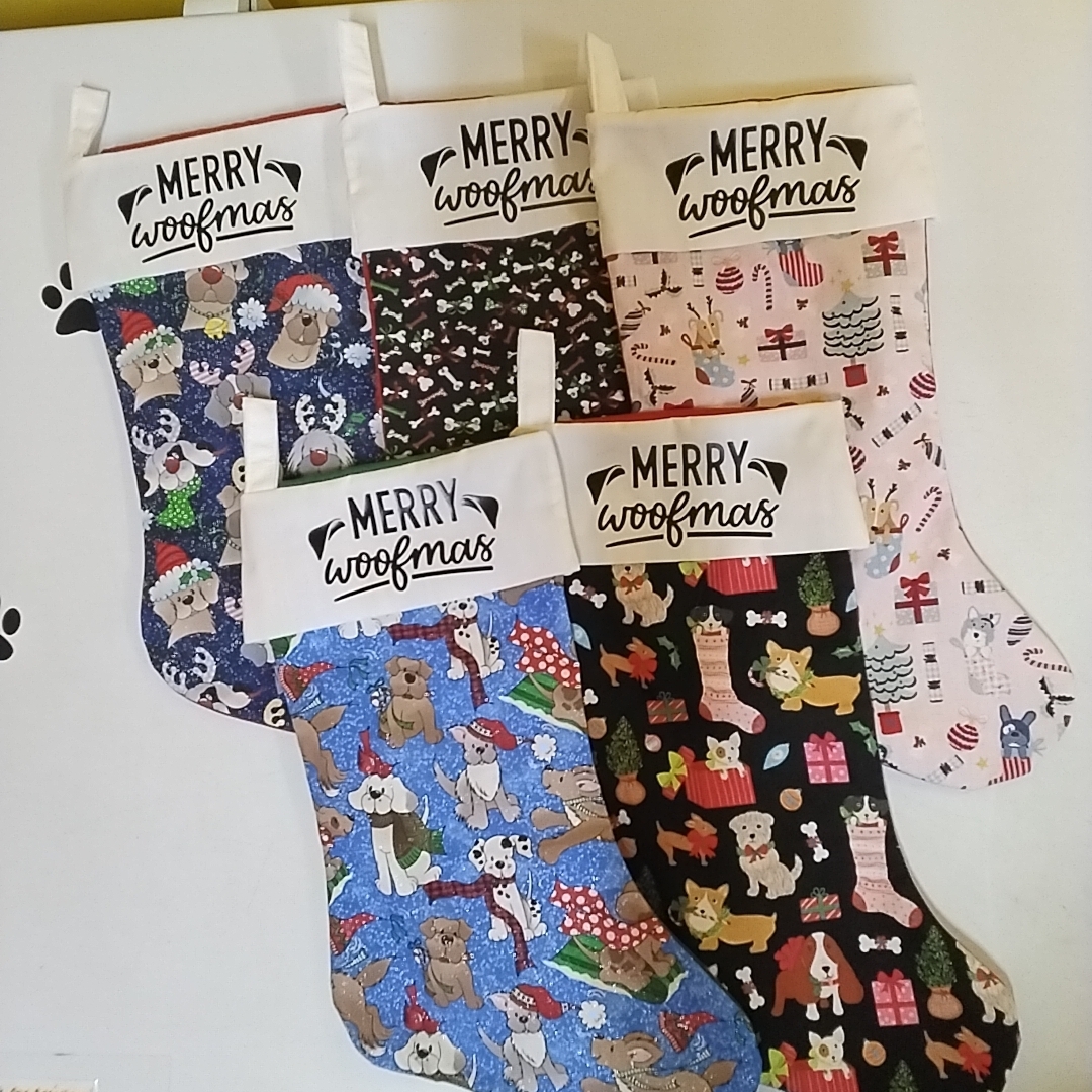 Dog Christmas Stocking (Colour Required In Notes Section)